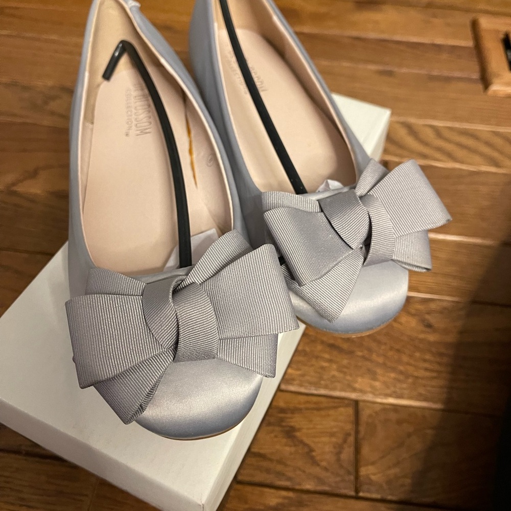 Women’s Grey Bow Ballet Flats